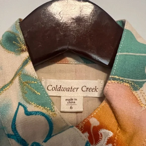 Floral Tropical Blazer Jacket Lightweight 3/4 Sleeve Spring Summer - Picture 3 of 4